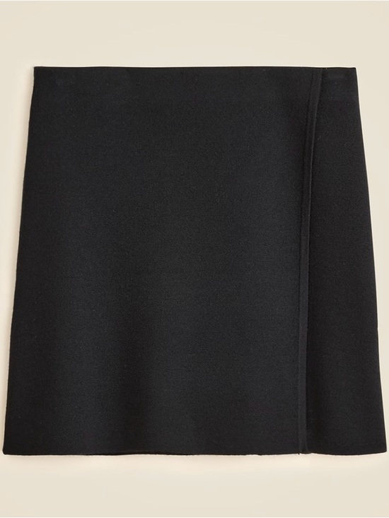 J. Crew Dresses & Skirts - NWT J. Crew Faux-wrap Mini Skirt Merino Wool Blend Black